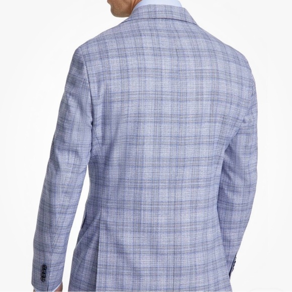 Tommy Hilfiger Mens Modern-Fit Plaid Sport Coat Jacket Blazer Light Blue 36S - Picture 3 of 11